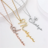 Personalized Cursive Script Name Crystal Necklace