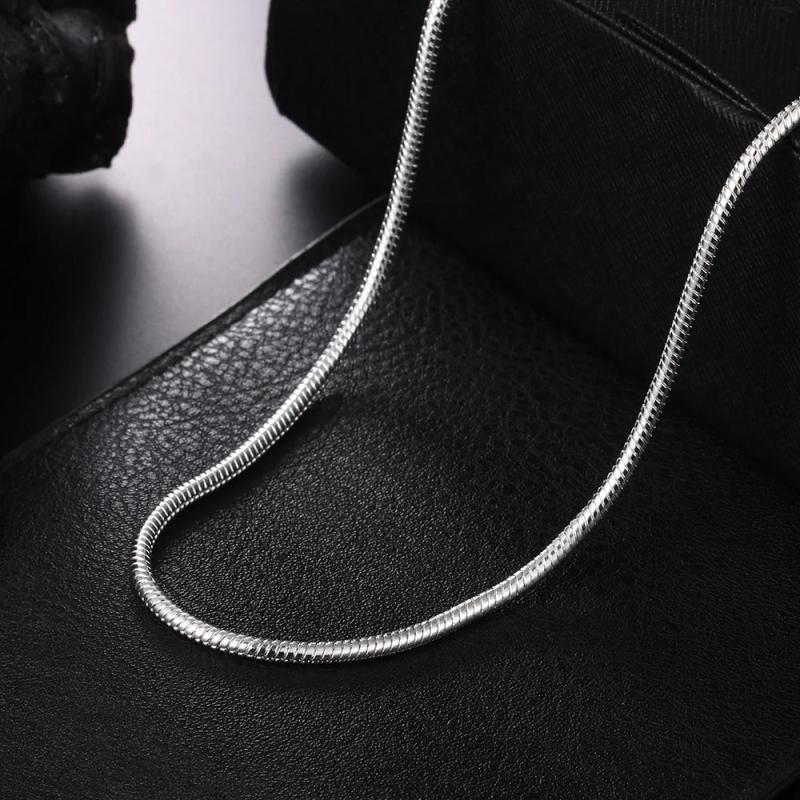 3MM Snake Chain Necklace S925 Sterling Silver Wedding Jewelry