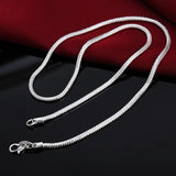3MM Snake Chain Necklace S925 Sterling Silver Wedding Jewelry