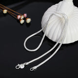 3MM Snake Chain Necklace S925 Sterling Silver Wedding Jewelry