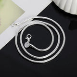 3MM Snake Chain Necklace S925 Sterling Silver Wedding Jewelry