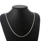 925 Silver 4MM Rope Chain Necklace 16-24 Inches