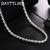 925 Silver 4MM Rope Chain Necklace 16-24 Inches