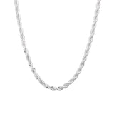 925 Silver 4MM Rope Chain Necklace 16-24 Inches