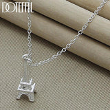 925 Silver Eiffel Tower Pendant Necklace 16-30 Inch Chain