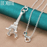 925 Silver Eiffel Tower Pendant Necklace 16-30 Inch Chain