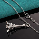 925 Silver Eiffel Tower Pendant Necklace 16-30 Inch Chain