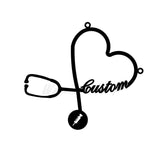 Stethoscope Letter Name Necklace Pendant Stainless Steel