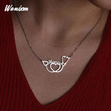 Stethoscope Letter Name Necklace Pendant Stainless Steel