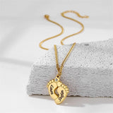 Personalized Zircon Letter Foot Pendant Necklace with Name Engraving