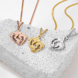 Personalized Zircon Letter Foot Pendant Necklace with Name Engraving