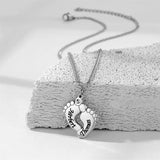 Personalized Zircon Letter Foot Pendant Necklace with Name Engraving