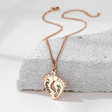 Personalized Zircon Letter Foot Pendant Necklace with Name Engraving
