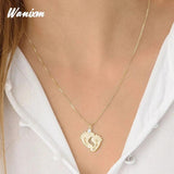 Personalized Zircon Letter Foot Pendant Necklace with Name Engraving