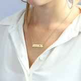 Personalized Square Bar Name Necklace Stainless Steel Pendant Necklace