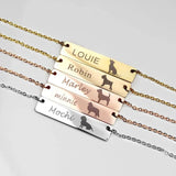 Personalized Square Bar Name Necklace Stainless Steel Pendant Necklace