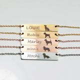Personalized Square Bar Name Necklace Stainless Steel Pendant Necklace