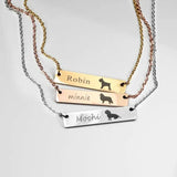 Personalized Square Bar Name Necklace Stainless Steel Pendant Necklace