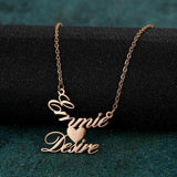 Personalized Stainless Steel Name Necklace with Heart Pendant