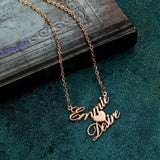 Personalized Stainless Steel Name Necklace with Heart Pendant