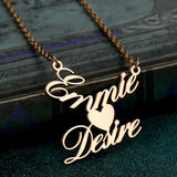 Personalized Stainless Steel Name Necklace with Heart Pendant