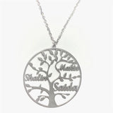 Custom Family Tree Name Necklace, Stainless Steel, Up to 6 Names