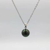 925 Silver Round Pearl Pendant Necklace
