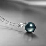 925 Silver Round Pearl Pendant Necklace
