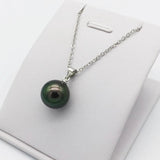 925 Silver Round Pearl Pendant Necklace