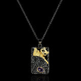 Cat Pendant Necklace 925 Silver Sweater Chain