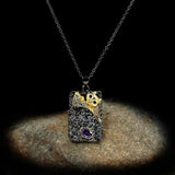Cat Pendant Necklace 925 Silver Sweater Chain