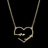 Heartbeat Nameplate Necklace Personalized for Women