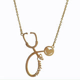 Stethoscope Name Necklace For Women Men Silver Name Necklace