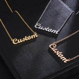 Personalized Engraved Name Necklace Stainless Steel Pendant