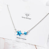 925 Silver Star Pendant Necklace Cubic Zirconia Charm Sterling Silver Jewelry