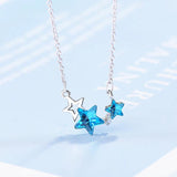 925 Silver Star Pendant Necklace Cubic Zirconia Charm Sterling Silver Jewelry