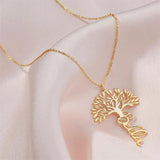 Custom Tree of Life Name Necklace Stainless Steel Women Jewelry