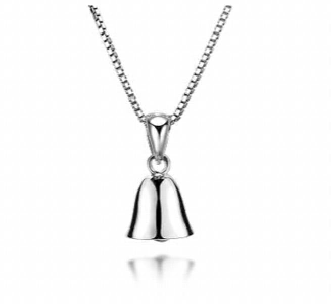 925 Sterling Silver Christmas Bell Pendant Necklace Promotion