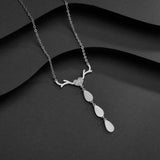 Personalized Engrave Antlers Heart Name Necklace for Women