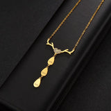 Personalized Engrave Antlers Heart Name Necklace for Women