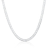 925 Silver 6mm Sideways Necklace Wedding Charm Jewelry