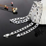 925 Silver 6mm Sideways Necklace Wedding Charm Jewelry
