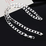 925 Silver 6mm Sideways Necklace Wedding Charm Jewelry
