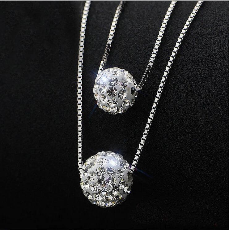 Double Shambhala 925 Sterling Silver Necklaces for Women