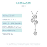 925 Silver Flowers Long Chain Necklace For Women