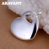 925 Silver Heart Pendant Necklace Chains for Women Wedding Jewelry