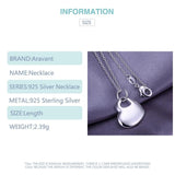 925 Silver Heart Pendant Necklace Chains for Women Wedding Jewelry