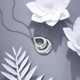 925 Silver Water Drop Pendant Necklace with 2 Names Engraved