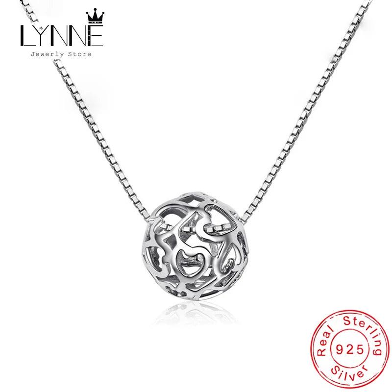 925 Silver Heart Ball Necklace Pendant