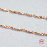 925 Sterling Silver Rose Chain Necklace Female